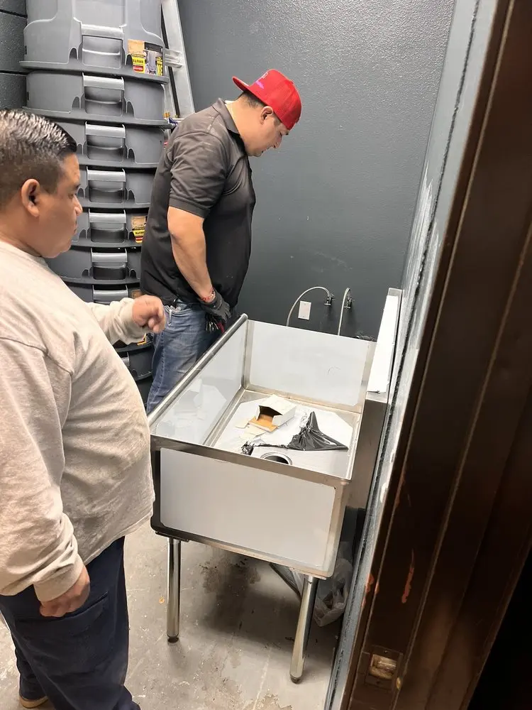 Commercial plumbing and sink installation in Schoeneck